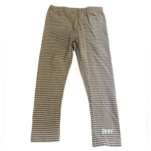 EUC 3T Toddler DKNY Cotton Blend Leggings Mauve Stripes Cute Comfy Stretch